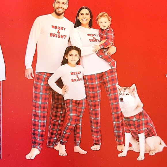 Members Mark Ladies Sleep Set 2Pc. PJ Red Plaid Merry & Bright Small NWT - Picture 4 of 4